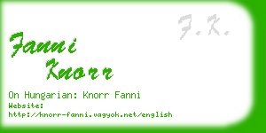 fanni knorr business card